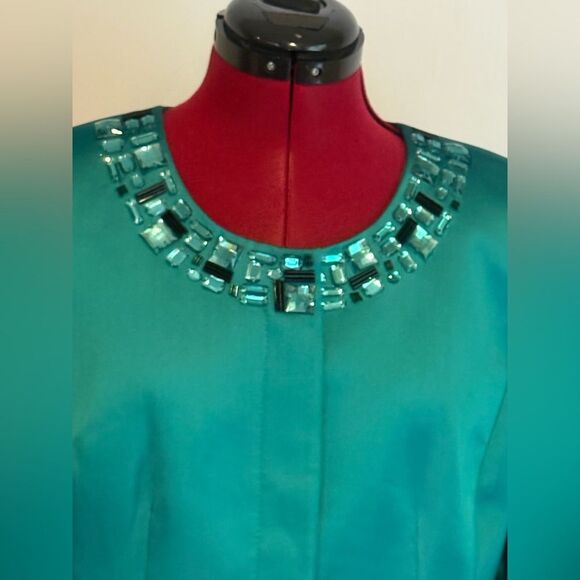 NWT Kasper Skirt Suit Women's Size 6 Teal & Black 2-Piece Set Blazer & Skirt - Picture 5 of 13